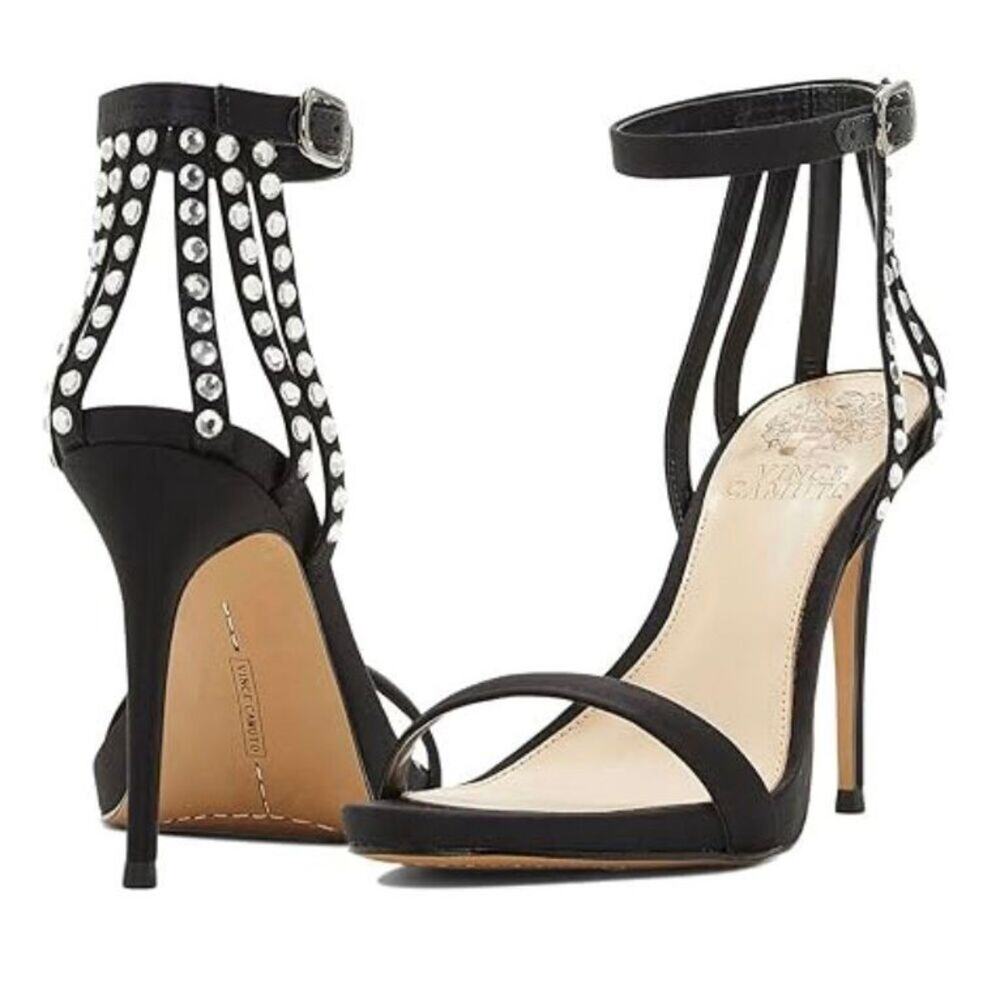 Vince Camuto Dark Grey heels with Silver Accents